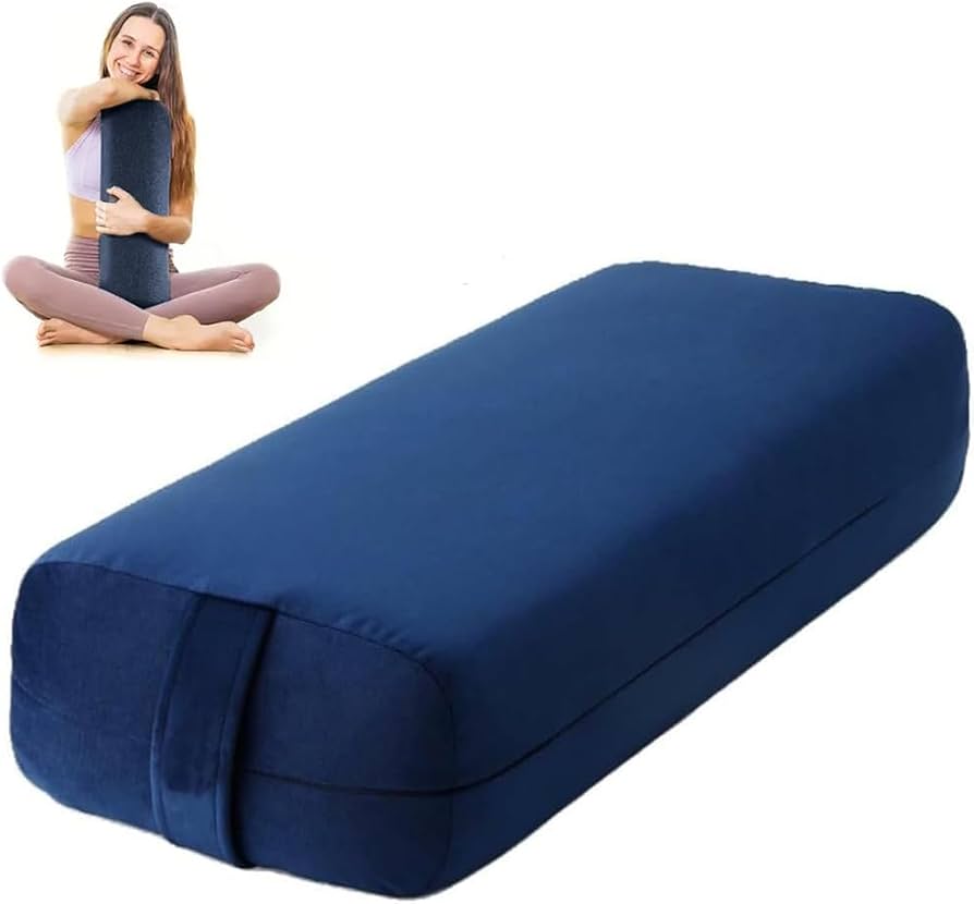 Yoga Bolster — Rectangular, Firm, Removable Cover, 65cm