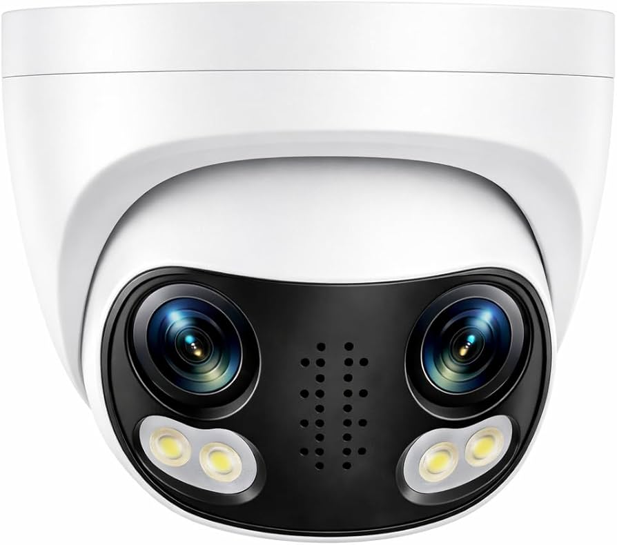 Dual Lens Panoramic Security Camera - 180 Wide View, WiFi