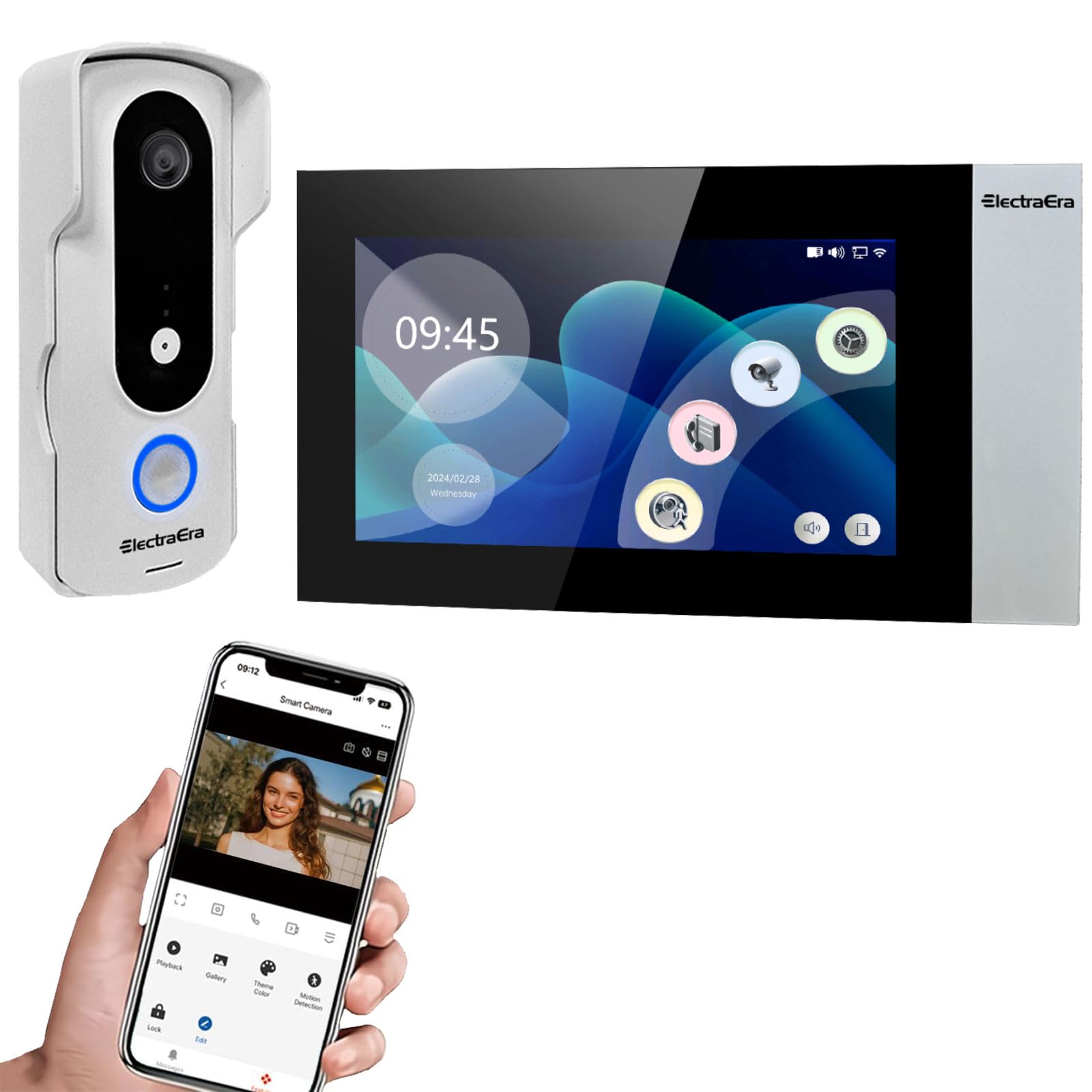 Smart Video Intercom — 7 inch Touch, 2-Way Audio, WiFi