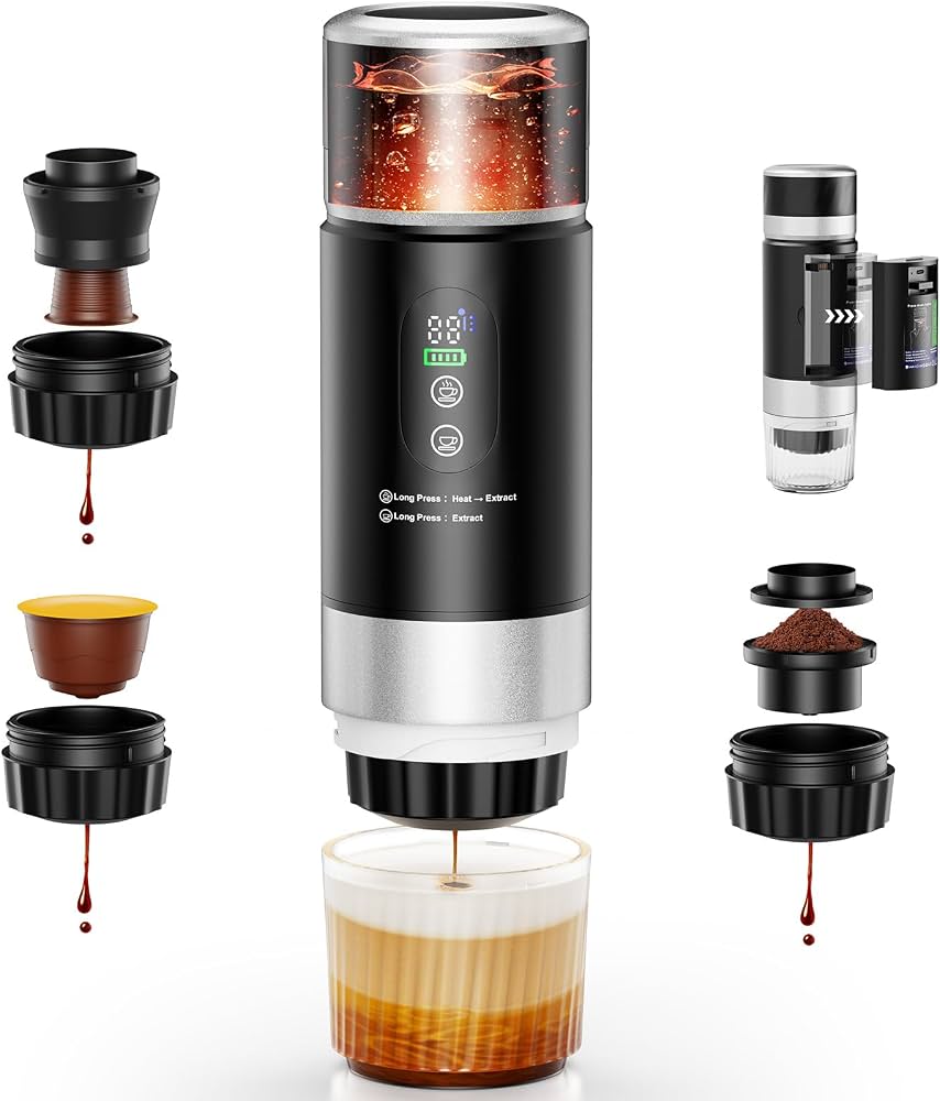 Portable Espresso Machine - 18 Bar Pressure Dual Extraction USB-C