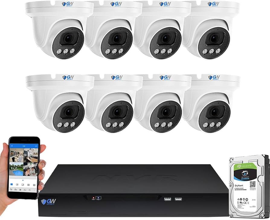 4K AI Security Camera System - 8 Cameras 2TB NVR Person & Vehicle Detection