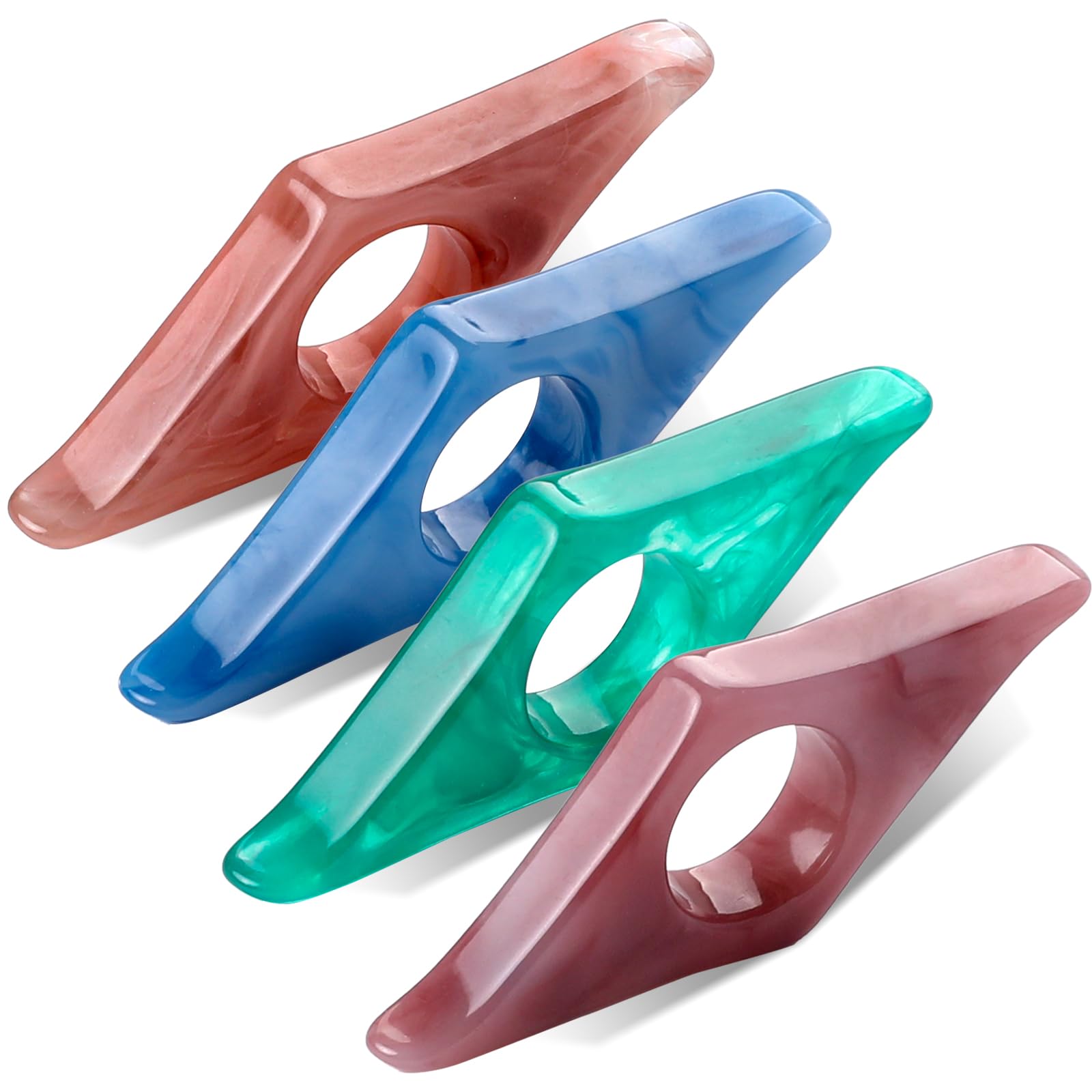 Book Page Holder — Thumb Ring, 4-Pack, Resin, Ergonomic