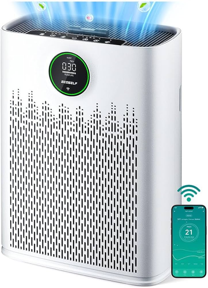 Smart HEPA Air Purifier - Covers 80m2 Real-Time AQI Display Whisper Mode