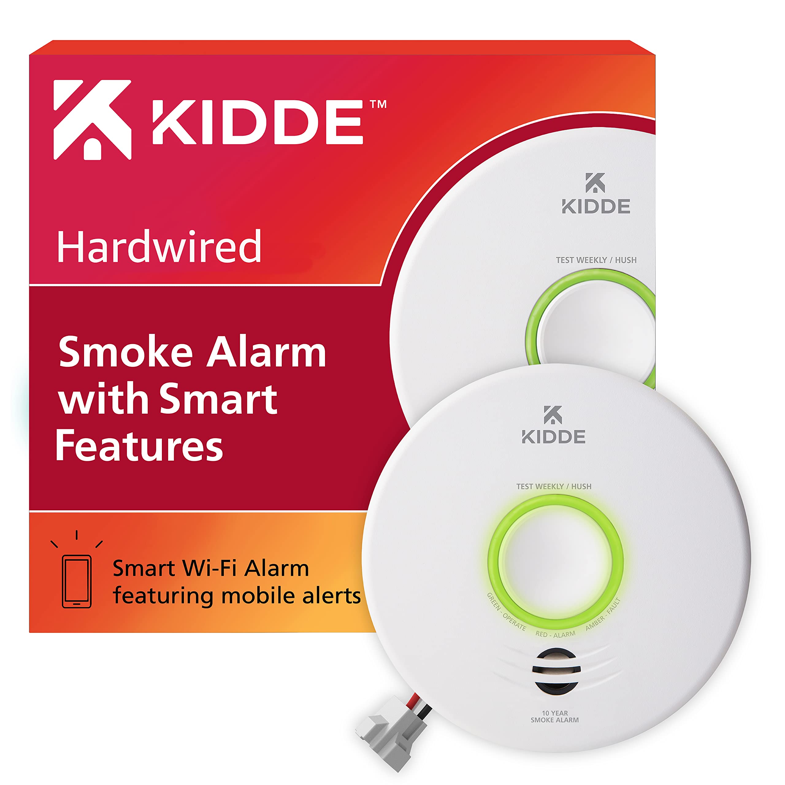 Smart Smoke Alarm — WiFi, App Alert, 10-Year