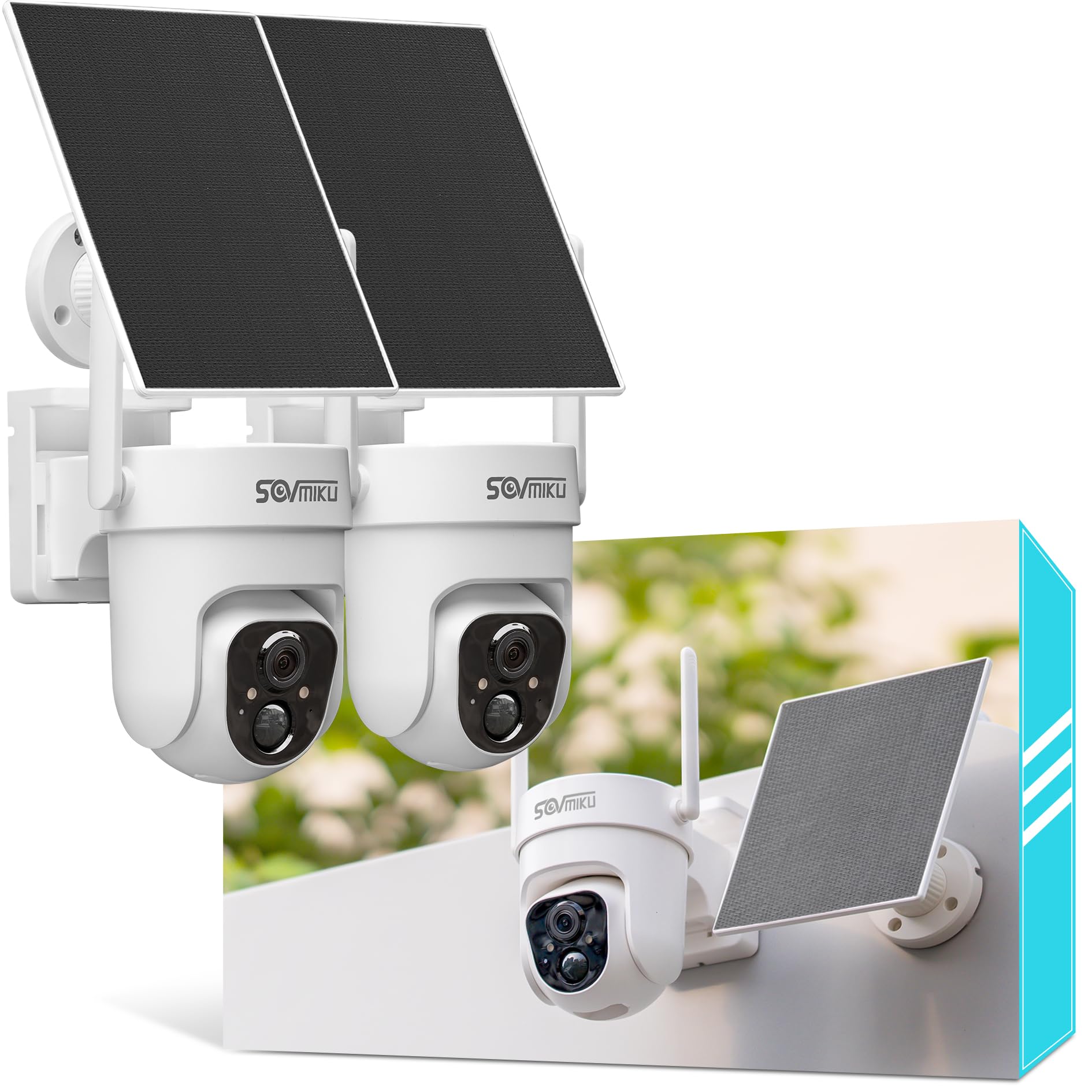 Outdoor Solar Security Camera - 2K, No Wires, AI Detection