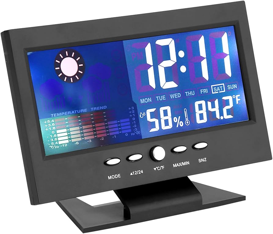 Desk Weather Station — LCD, Indoor Temp, Humidity, Clock