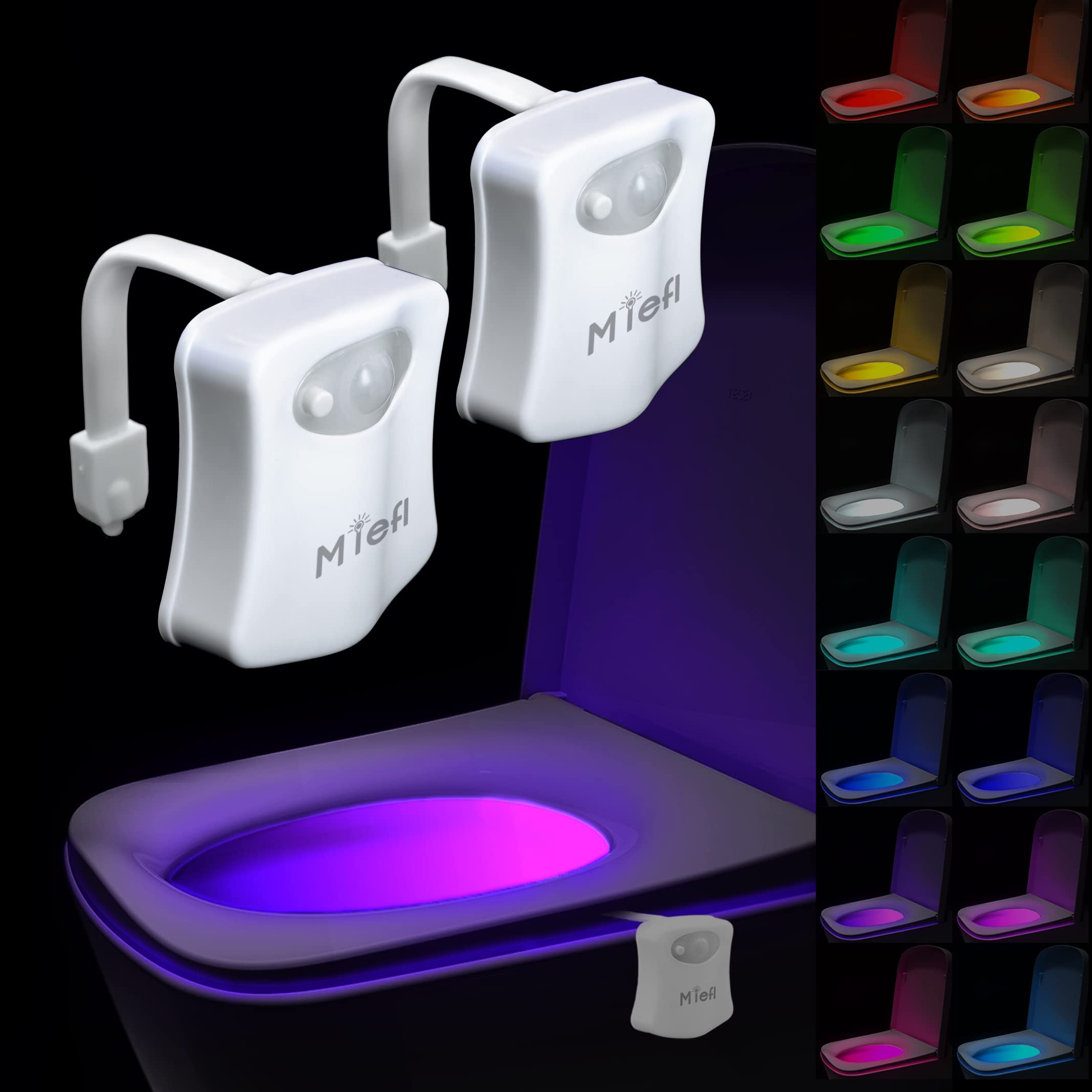 Toilet Night Light — Motion Sensor, 16 Color Options