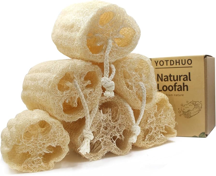 Natural Loofah Sponge 6-Pack — Body Scrub, Biodegradable