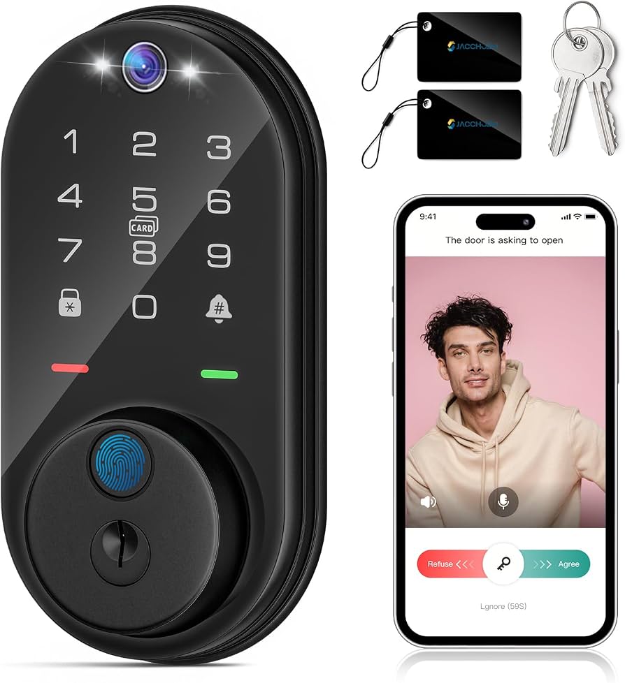 Smart Lock with Built-In Camera - Fingerprint, Keypad, Remote View