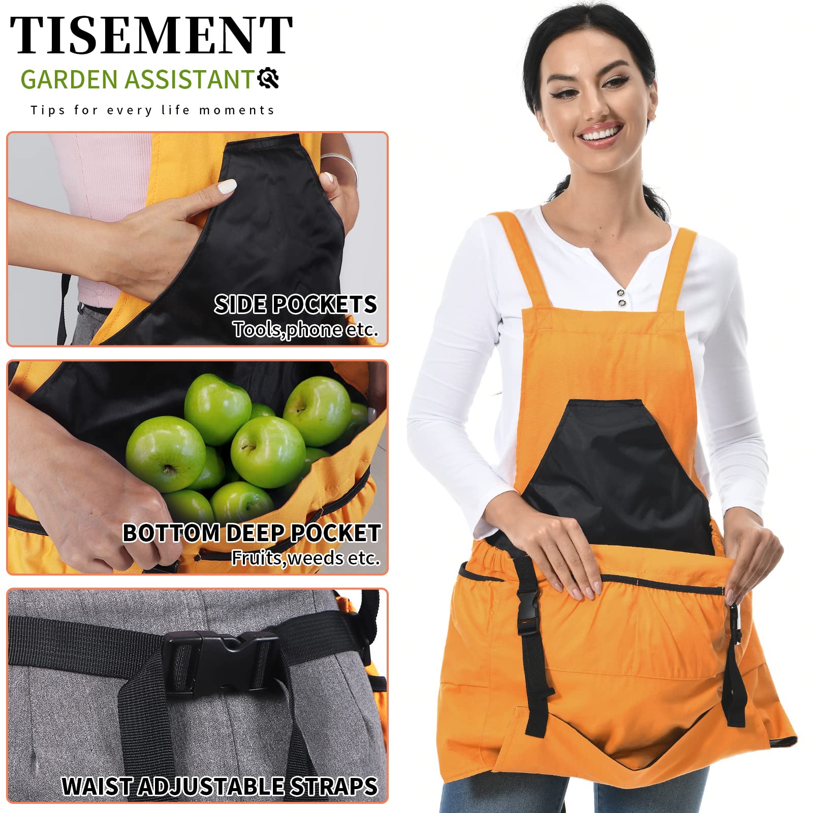 Garden Apron Waterproof Canvas 8-Pocket