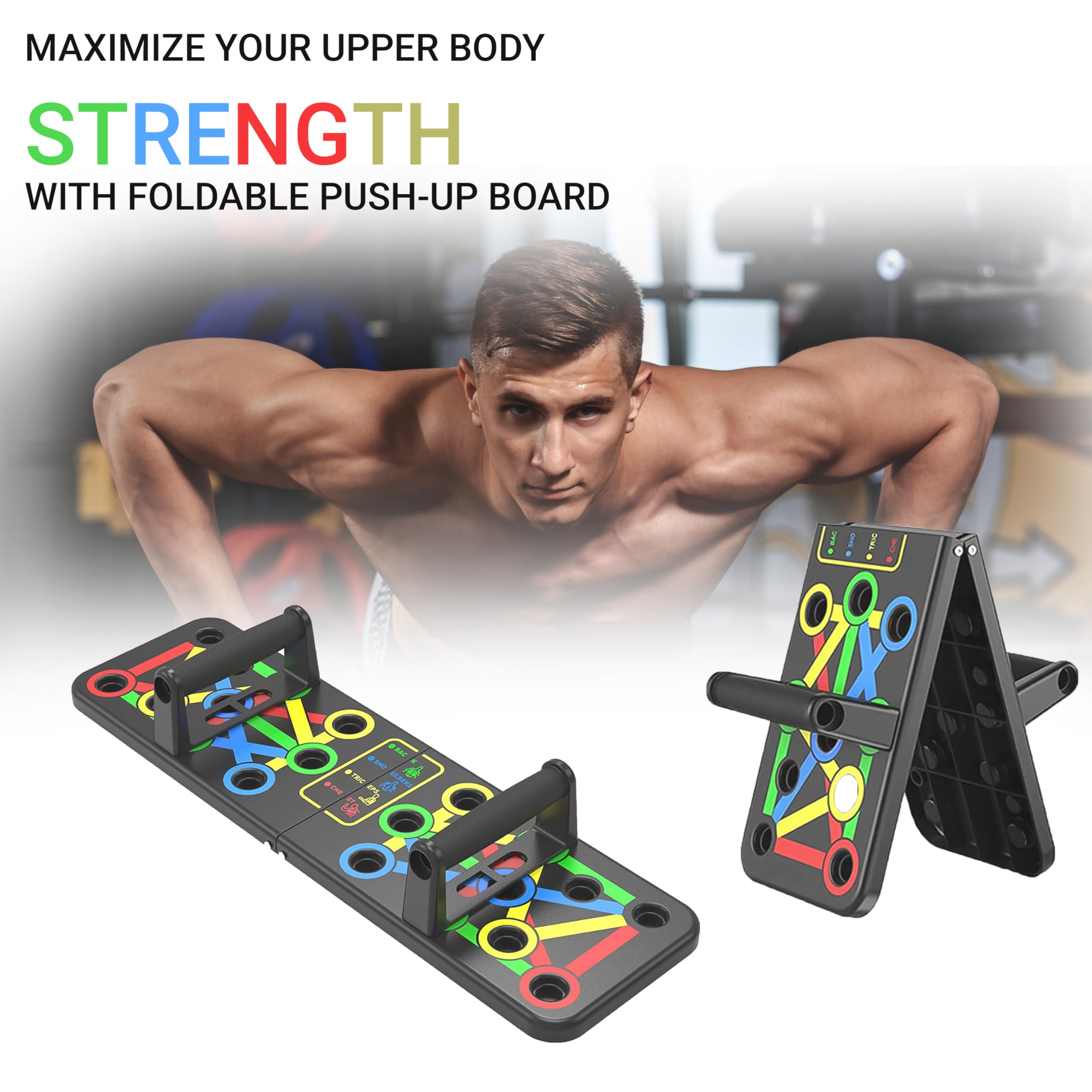 Push-Up Board 14-in-1 Color Coded Foldable