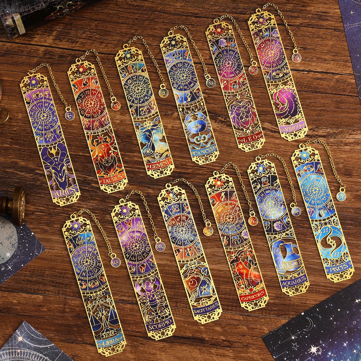 Bookmarks Metal 12-Pack — Assorted Designs, Gift Box
