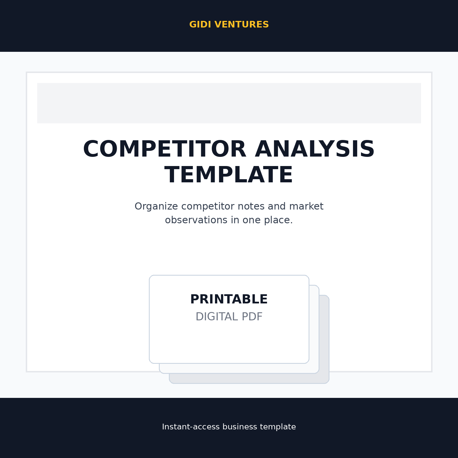 Competitor Analysis Template digital product mockup