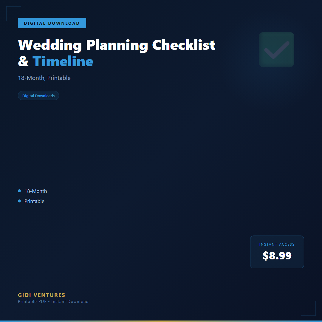 Wedding Planning Checklist - 18-Month Timeline