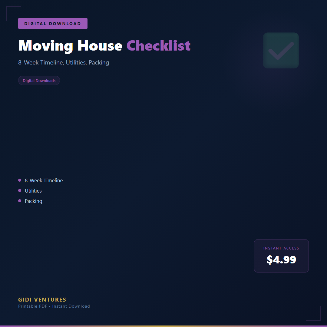 Moving House Checklist - 8-Week Timeline