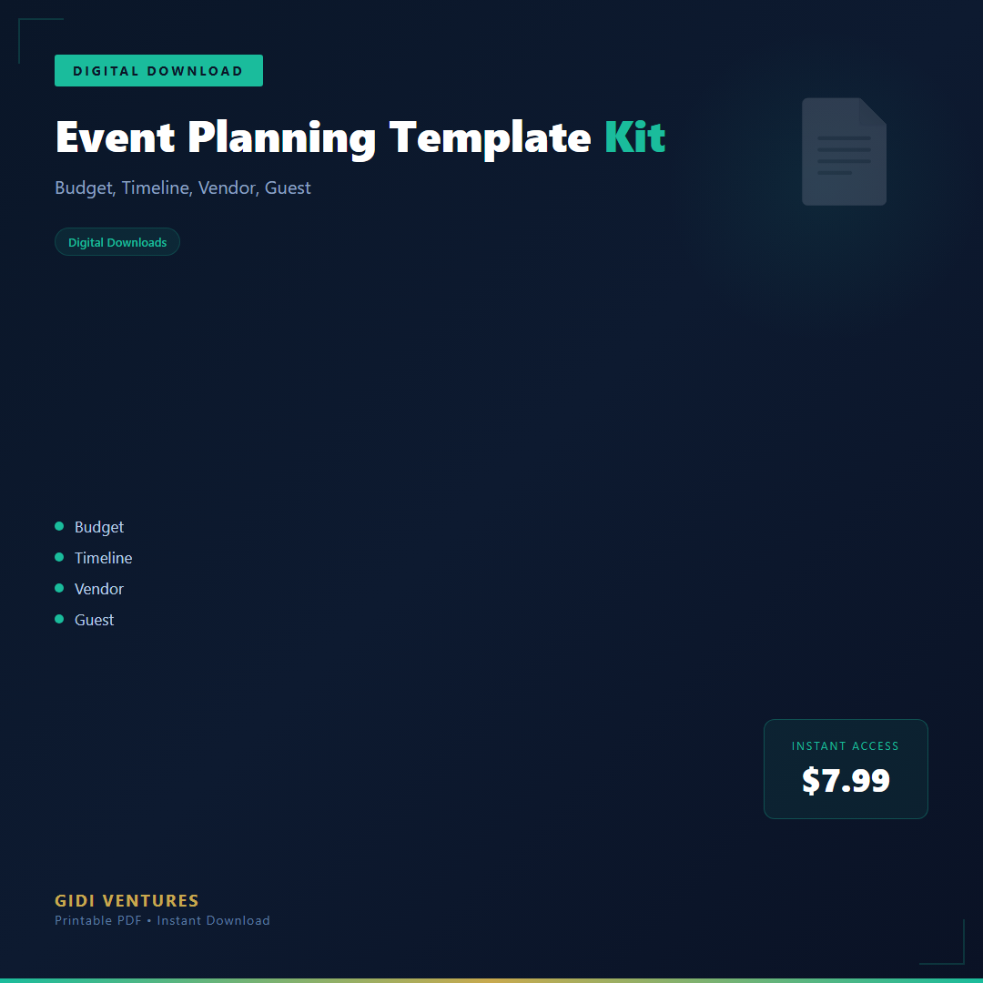 Event Planning Template Kit