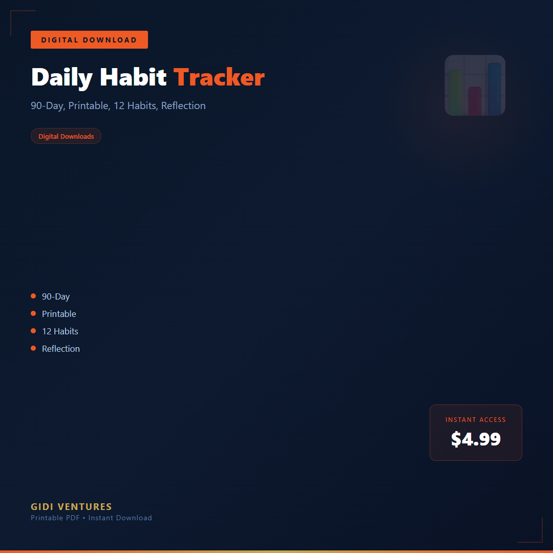 Daily Habit Tracker - 90-Day Printable