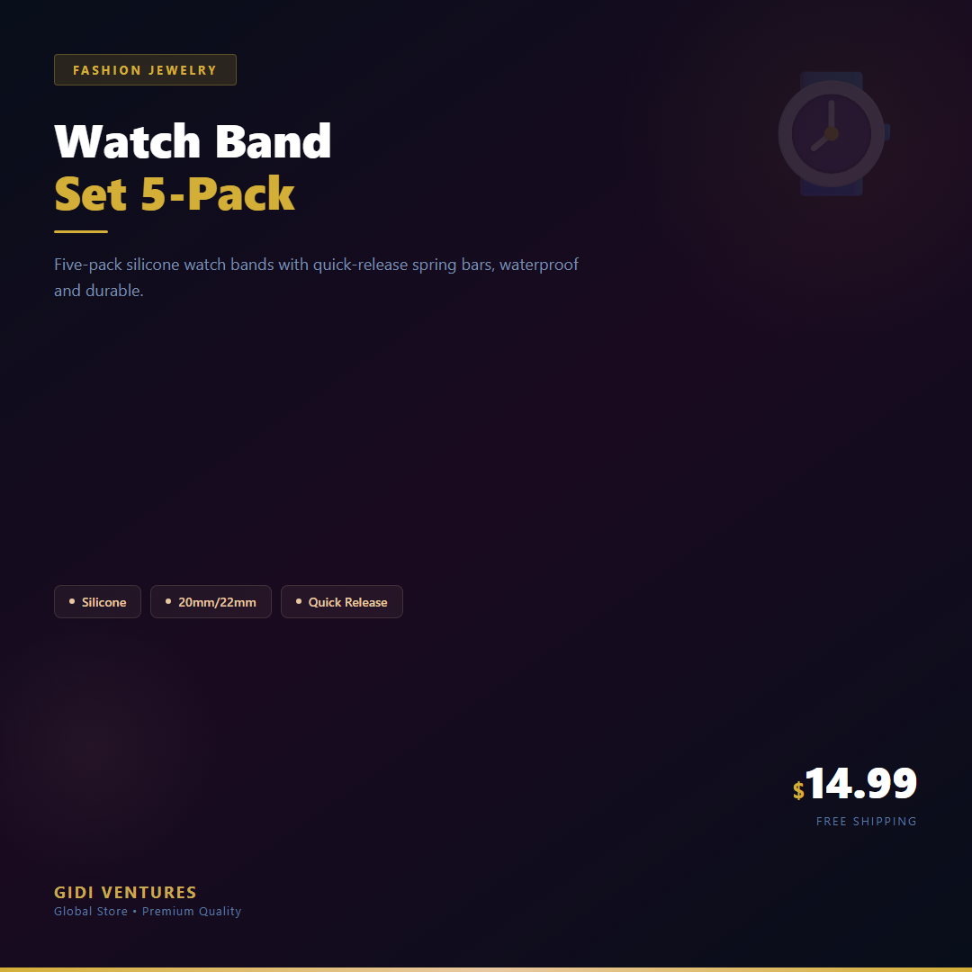 Watch Band Set 5-Pack Silicone Quick Release