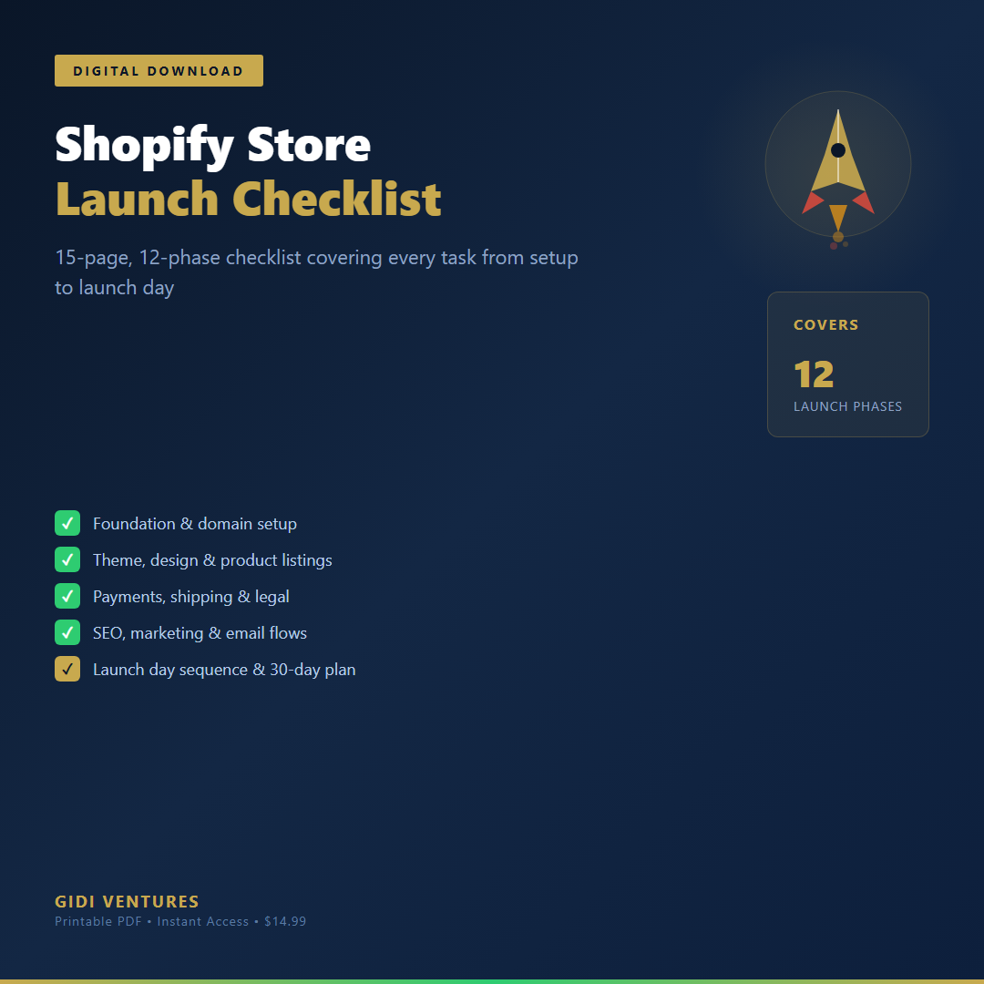 Shopify Store Launch Checklist - 12-Phase Launch Guide