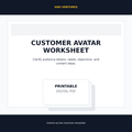 Customer Avatar Worksheet digital product mockup
