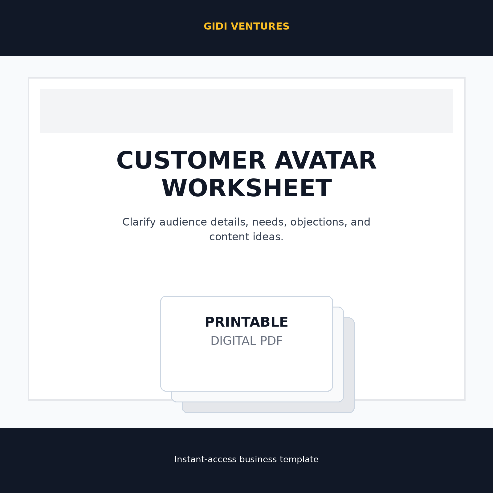 Customer Avatar Worksheet digital product mockup
