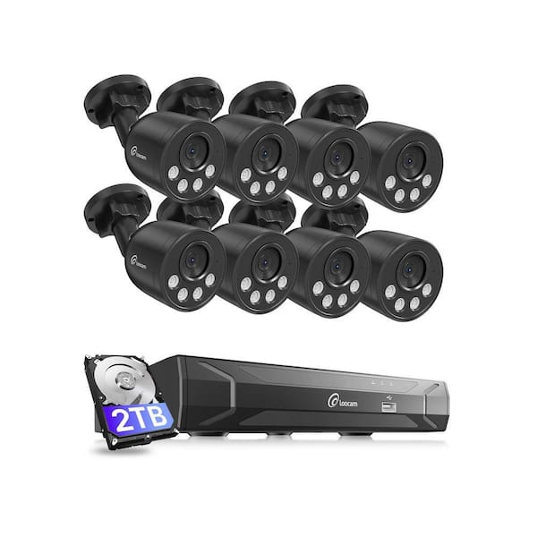 4K AI Security Camera System - 8 Cameras, 2TB NVR, Person & Vehicle Detection