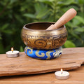 Singing Bowl — Brass, 12cm, Mallet + Cushion, Meditation