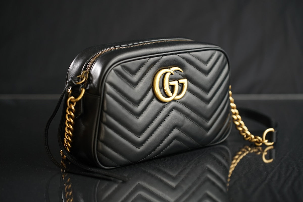 Luxury crocodile leather handbag gold hardware