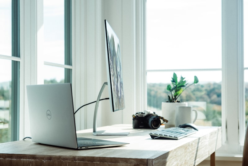Electric standing desk home office setup