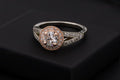 14K White Gold Bridal Set Engagement Ring and Wedding Band Lab Diamond