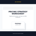 Pricing Strategy Worksheet digital product mockup