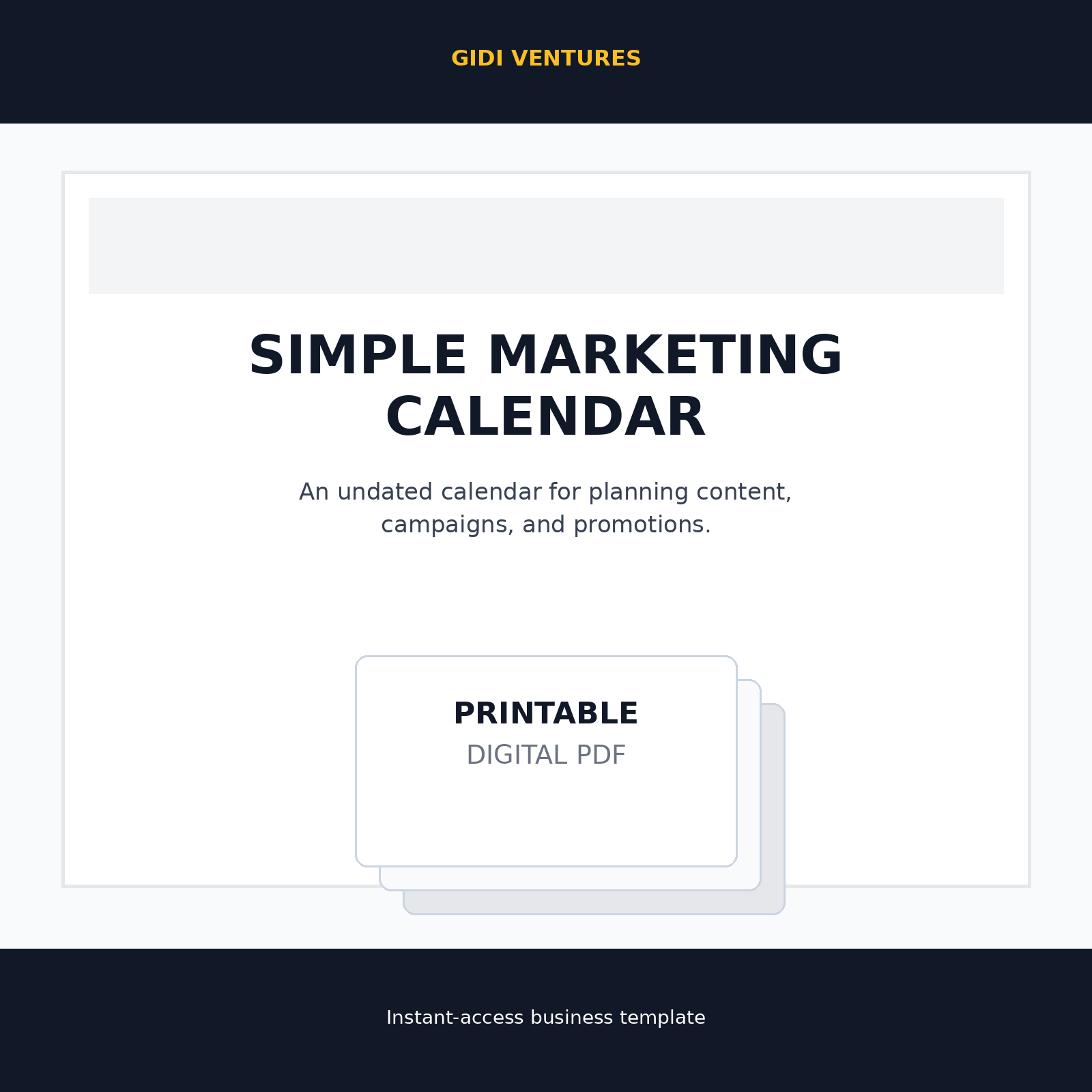 Simple Marketing Calendar digital product mockup